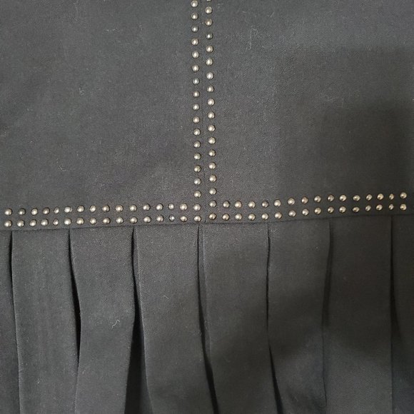 Sam Edelman Sleeveless Black Dress with Studs and Ruffle Trim Details Size 12 - Picture 9 of 11